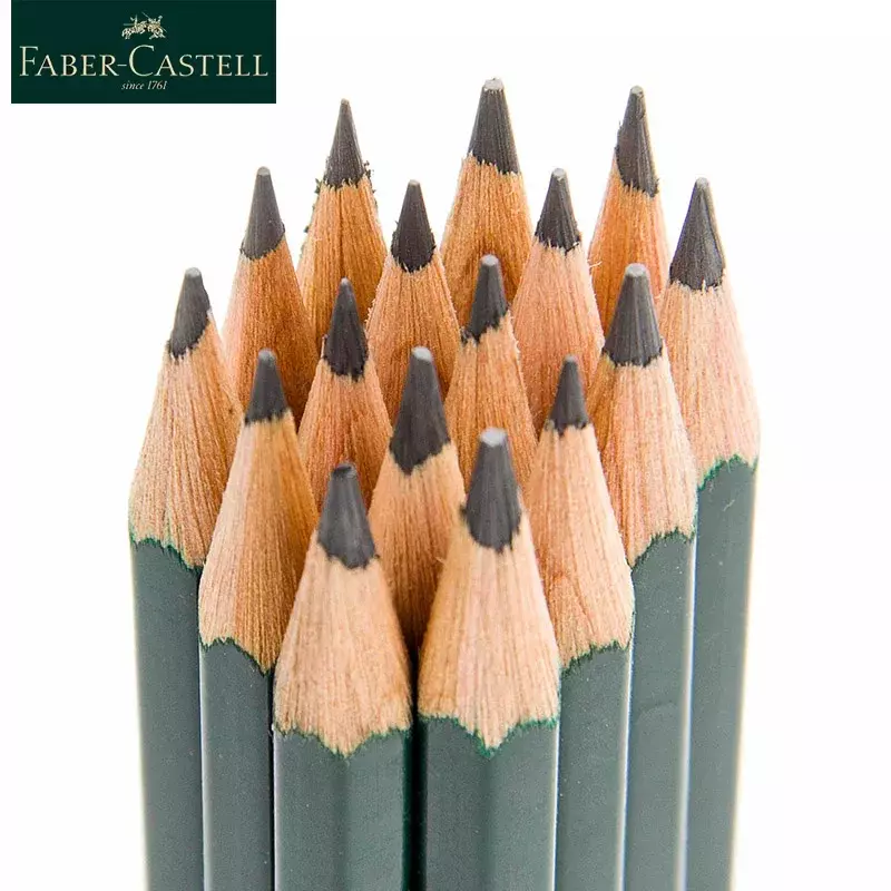 Faber Castell 9000-lápices de grafito para bocetos, lápices artísticos para escribir, sombrear, bocetos, diseño de plomo negro, 12/16 unidades
