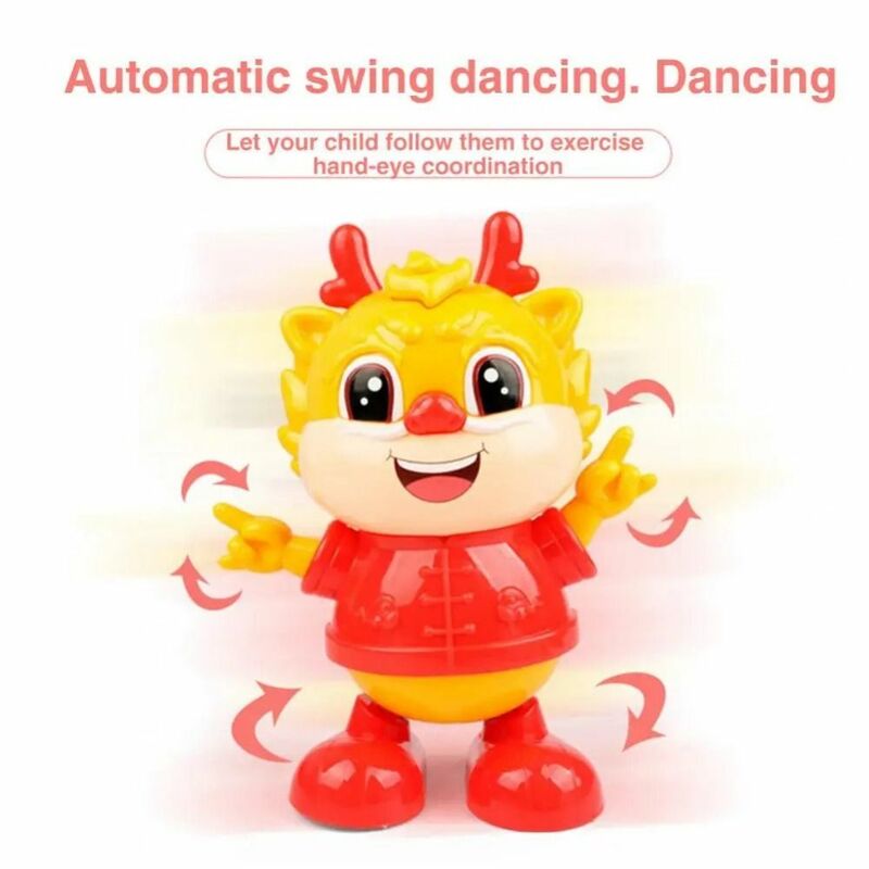 드래곤 댄싱 음악 드래곤 장난감, 전기 드래곤 장난감, 전자 LED 조명, 드래곤 댄스 스윙 장난감, 만화 인형 걷기 노래