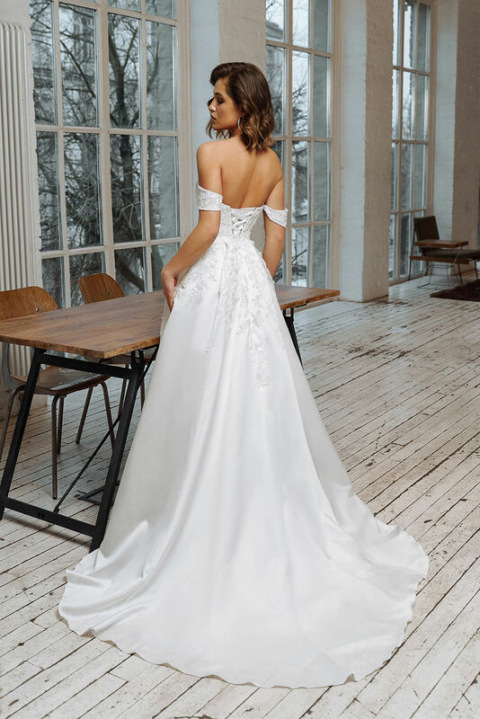 Elegant Wedding Dress A-Line Floor Length For Women Customize To Measures Off The Shoulder Bridal Gown Robe De Mariee Sweetheart