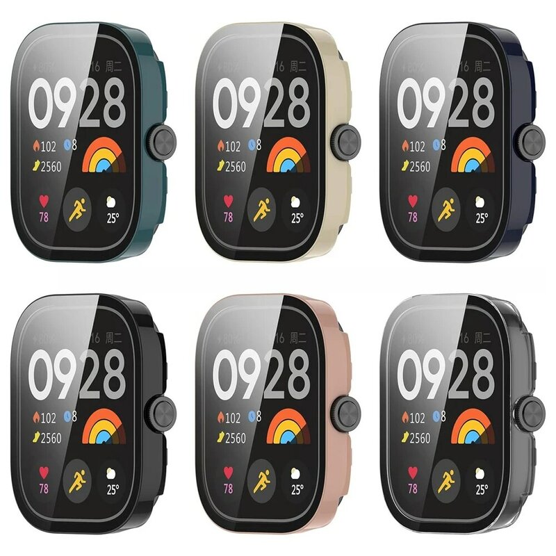 Vidro Temperado e Capa para Relógio Xiaomi Redmi, Protetor de Tela Shell, 3 Acessórios Active, Lite, 4 peças