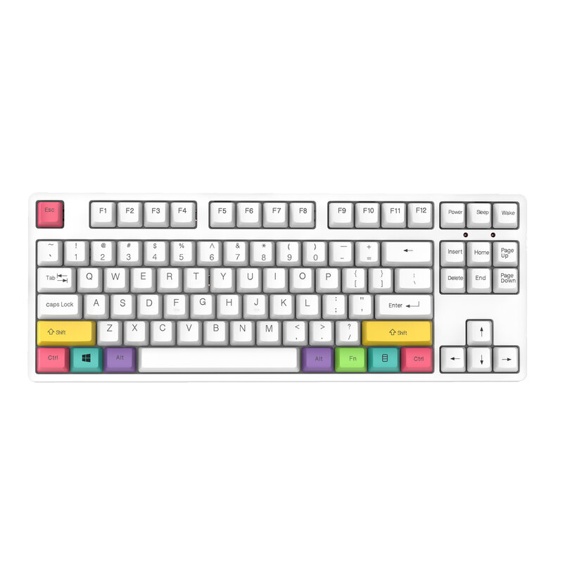 لوحة مفاتيح ميكانيكية من الألومنيوم ، 87 مفتاح ، سلكي ، RGB ، صبغ ، Sub PBT ، أغطية مفاتيح ، منفذ C من النوع ، NK100