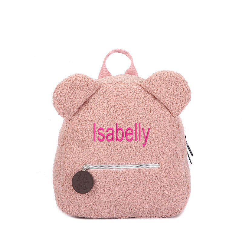 Personalized Embroidered Toddler Backpack Bag Lightweight Plush Bear Bag Kids Custom Name Backpack Gift for Boys Girls Ladies