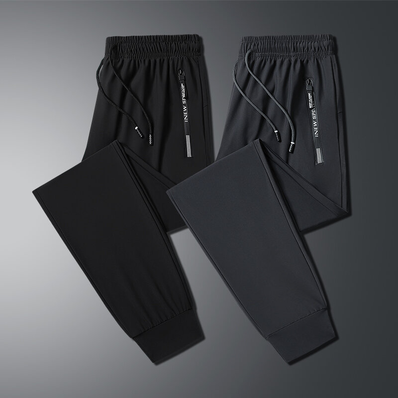 Pantalones deportivos de secado rápido para hombre, pantalón informal de nailon fino, holgado, de talla grande, para correr al aire libre, 8XL
