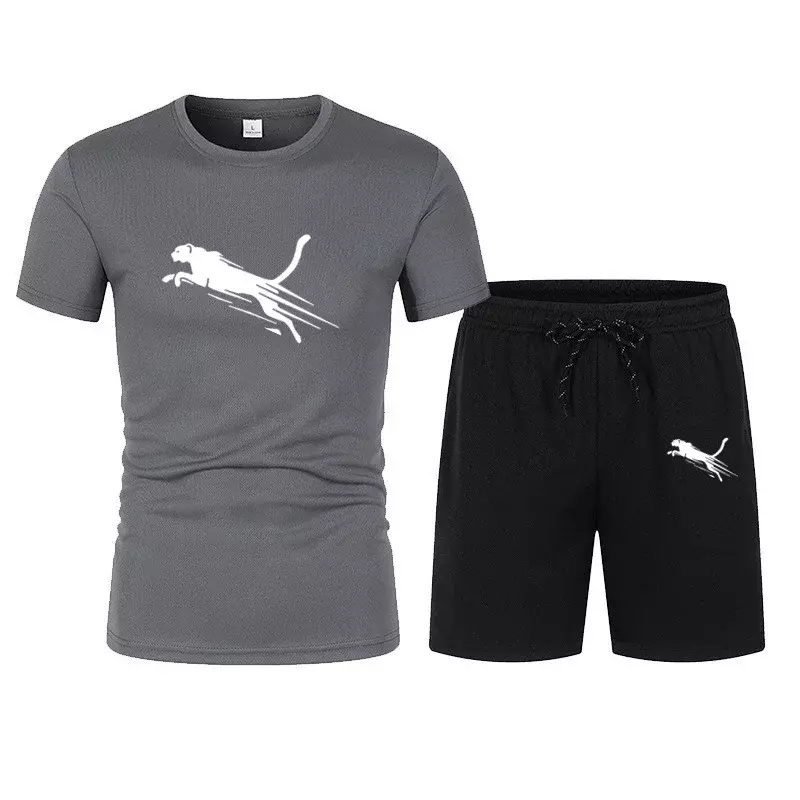 2024 Summer trend Men clothing short-sleeved T-shirt + five-point shorts 2-piece set tracksuit fashion jogging casual Men's sets