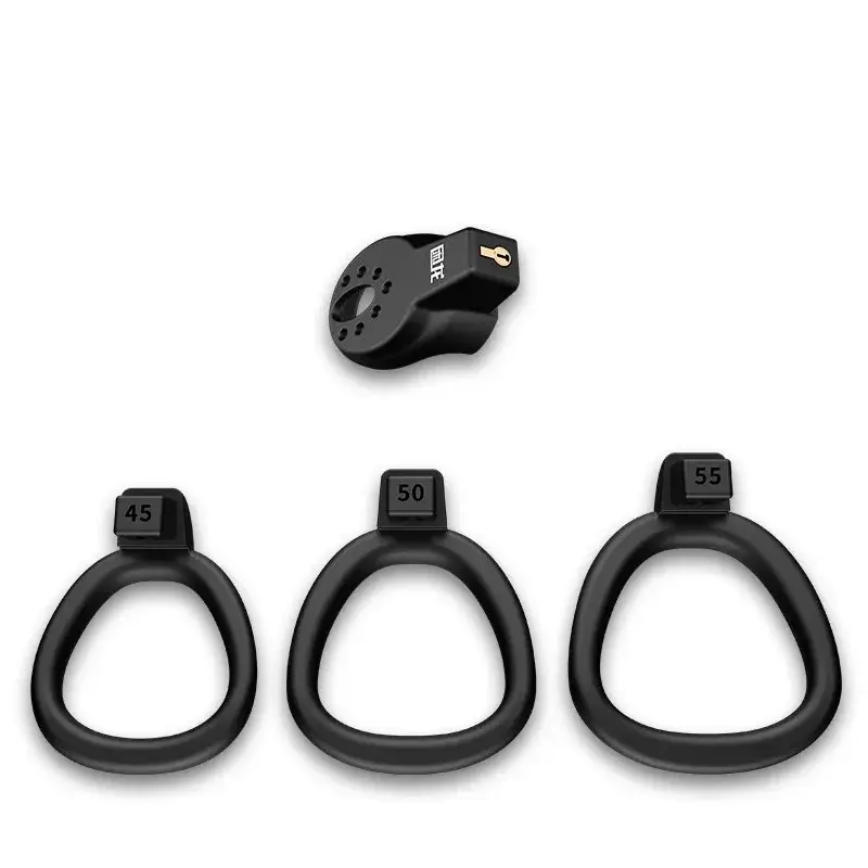 BDSM Flat Chastity Cage Sissy Penis Lock with 3 Size Cock Rings SM Sissy Chastity Device Male Bondage Belt Sex Toys For Men Gay
