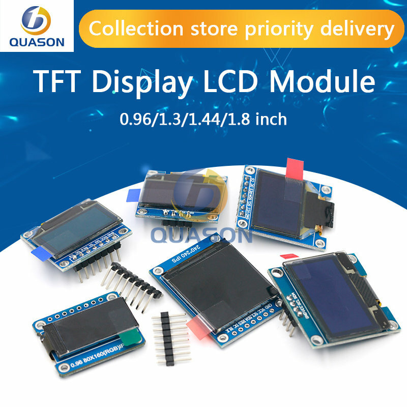 TFT عرض 0.96 1.3 1.44 1.8 بوصة IPS 7P SPI HD 65K كامل اللون وحدة LCD ST7735 / ST7789 محرك IC 80*160 240*240 (وليس OLED)