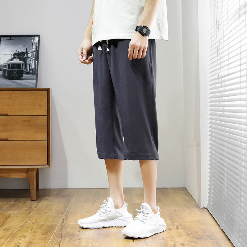 Элегантная Модная приталенная мужская одежда в стиле Харадзюку, Свободные повседневные универсальные спортивные брюки, однотонные тонкие прямые штаны с карманами
