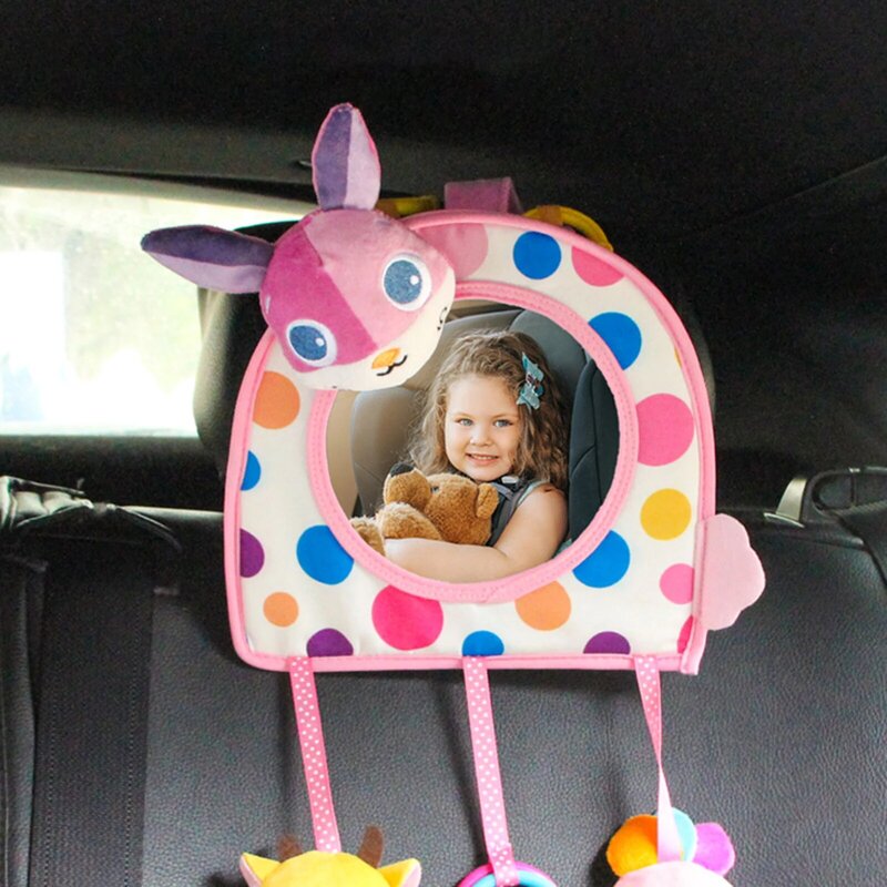 Miroir de siège arrière de voiture pour bébé, mignon et ajustable, vue de sécurité