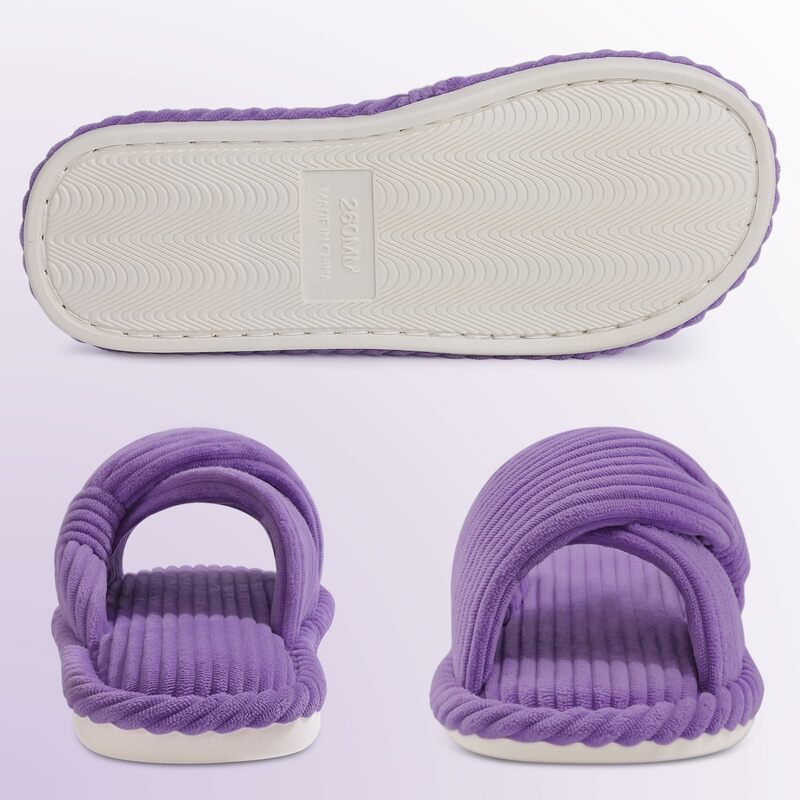 Bebealy-zapatillas clásicas de PANA con lazo para mujer, chanclas planas suaves con punta abierta, cómodas, para el hogar y el verano