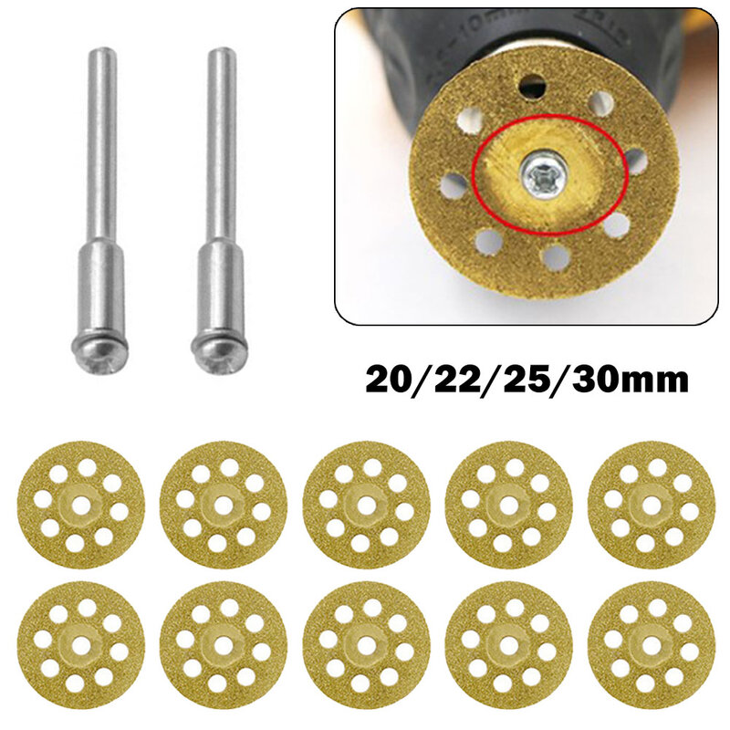 12pcs 20//22/25/30mm Cutting Discs Kit Diamond Saw Blades Rotary Tool For Stones Jade Marble Concrete Brick DIY Cutting