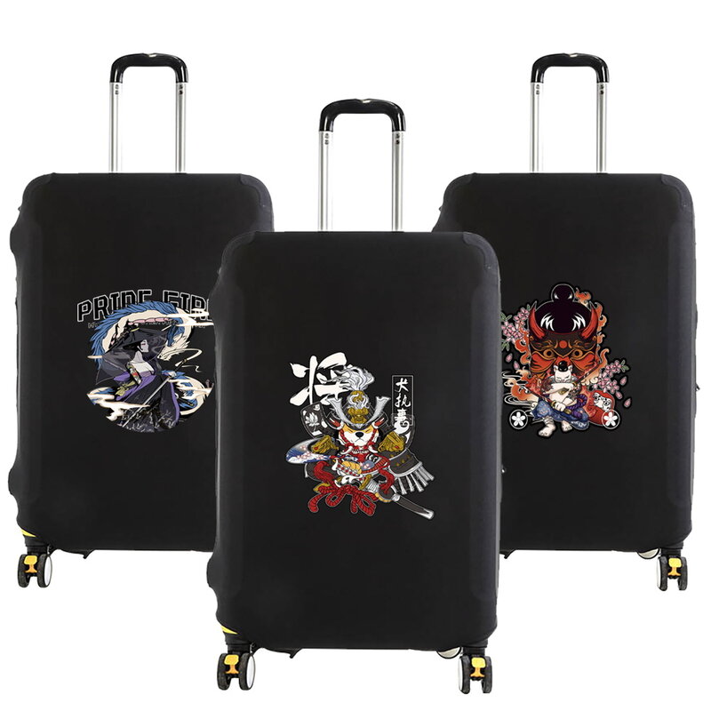 Модный чехол для багажа унисекс, защитный чехол для чемодана, дорожный эластичный пылезащитный чехол для чемодана с узором самурая, подходит для чемодана 18-32