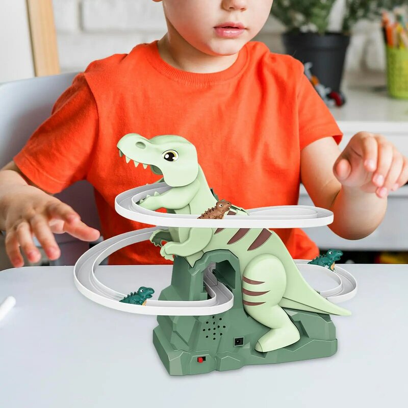 Набор игрушек Динозавр для подъема по лестнице, игровой гоночный трек, игривый Американский поднос, динозавр для мальчиков и девочек, подарок на день рождения для дошкольного возраста