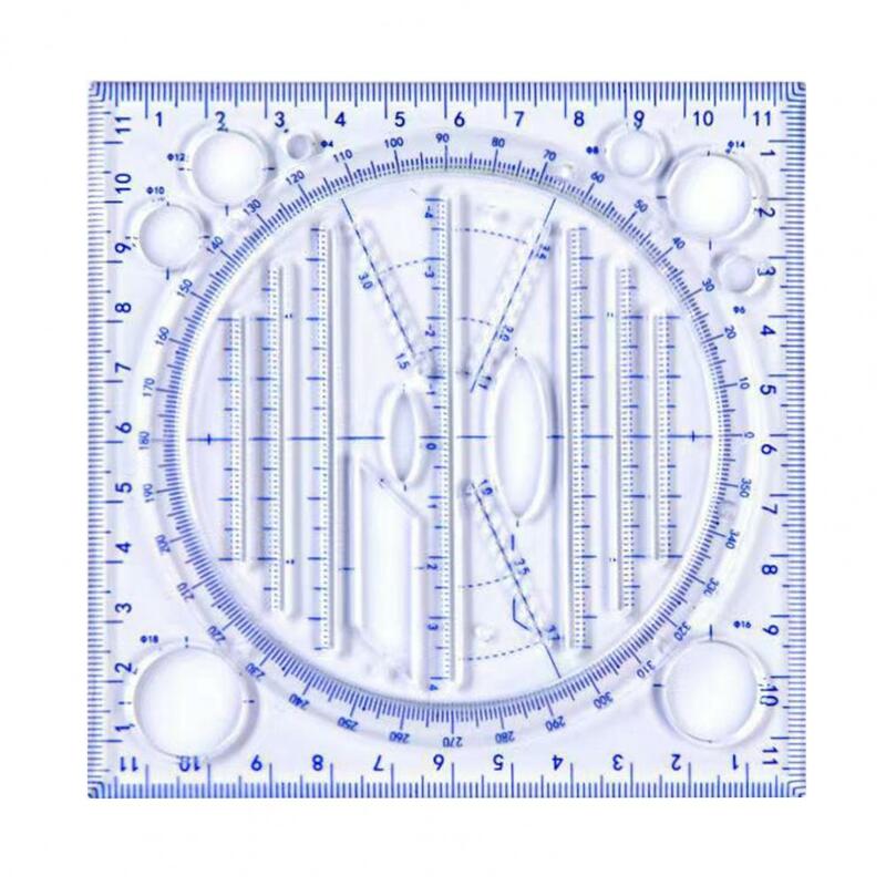 Régua de desenho durável plástico escala de precisão ampla aplicação régua geométrica ferramentas de desenho régua de medição régua