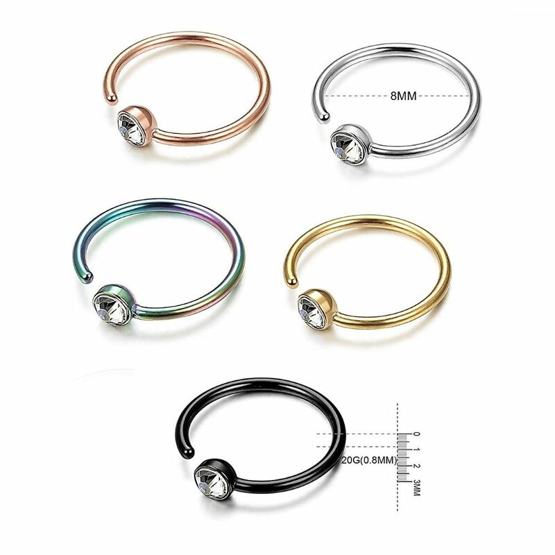 Thin Nose Ring New No Punch Surgical Steel Nose Decoration Hoop Piercing Helix Set Earring Men