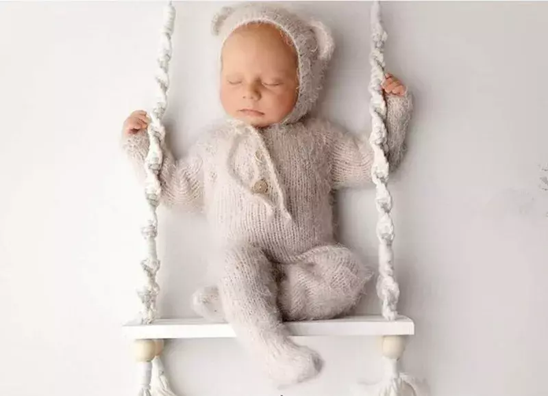 Cadeira Swing madeira para o bebê recém-nascido, Adereços Fotografia, Móveis para Bebês, Fotografia, Acessórios Prop