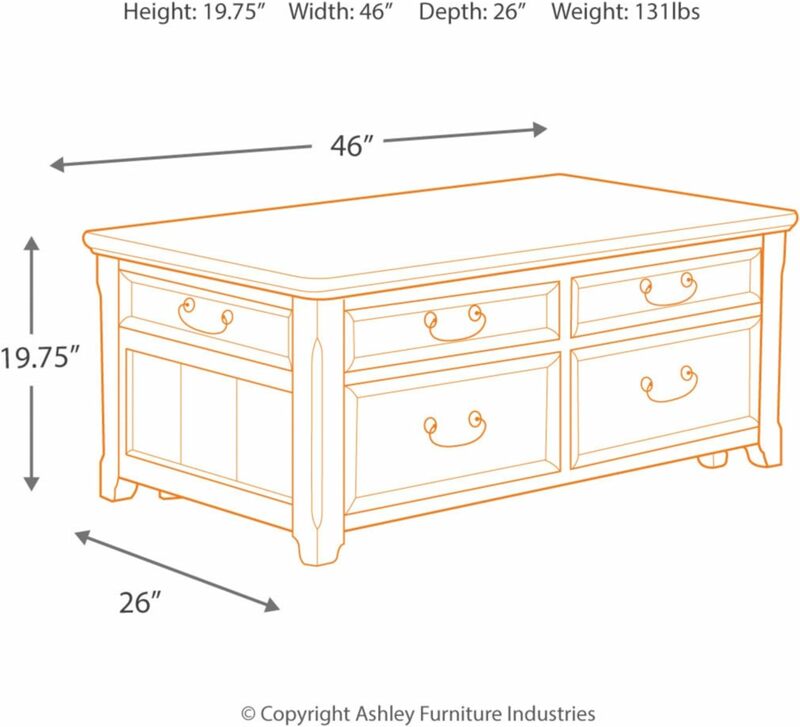 Traditioneller rechteckiger Couch tisch mit 4 Schubladen und Rollen für Bewegung, dunkelbraun