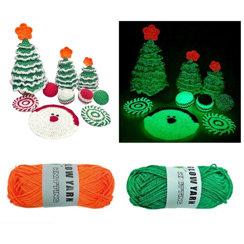 Luminous Handmade Yarn Skin Friendly Knitting Yarn DIY Shawl Scarf Supplies