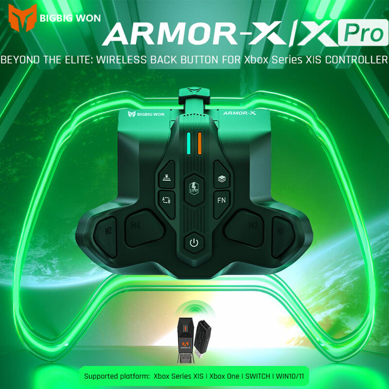 BIGBIG WON ARMOR X Pro Aksesori tombol belakang nirkabel, untuk Xbox seri X/S PC PS4 pengontrol sakelar adaptor Paddle belakang