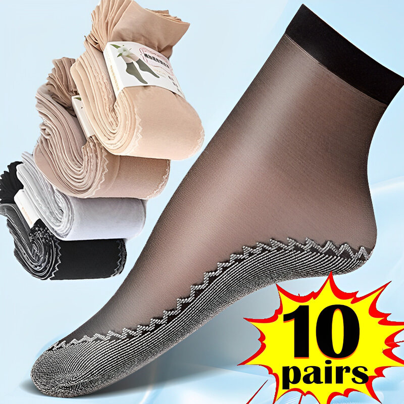 1/5/10 Paar Frauen Socken weiche Socken Frau Sommer ultra dünne atmungsaktive Socke lässig leichte weibliche transparente Boots socken