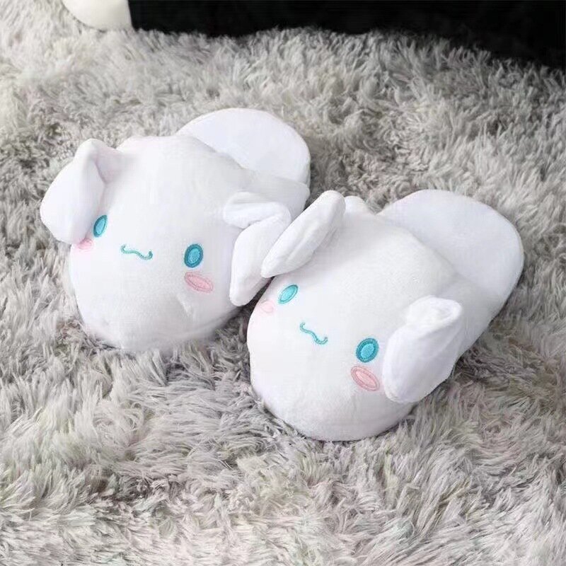 New Creative Cartoon Kawaii Cute Sanrioeds Movable Ears Cinnamoroll Creative Cute Home All-Match Indoor Slippers