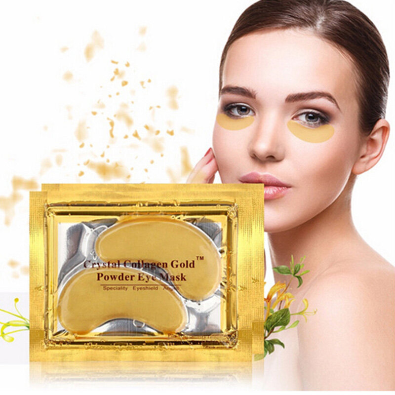 Anti-Aging Gold Crystal Collagen Eye Mask Skin Care Eye Patches Crystal Beauty Anti Dark Circle Anti-Puffiness Cream=5pack