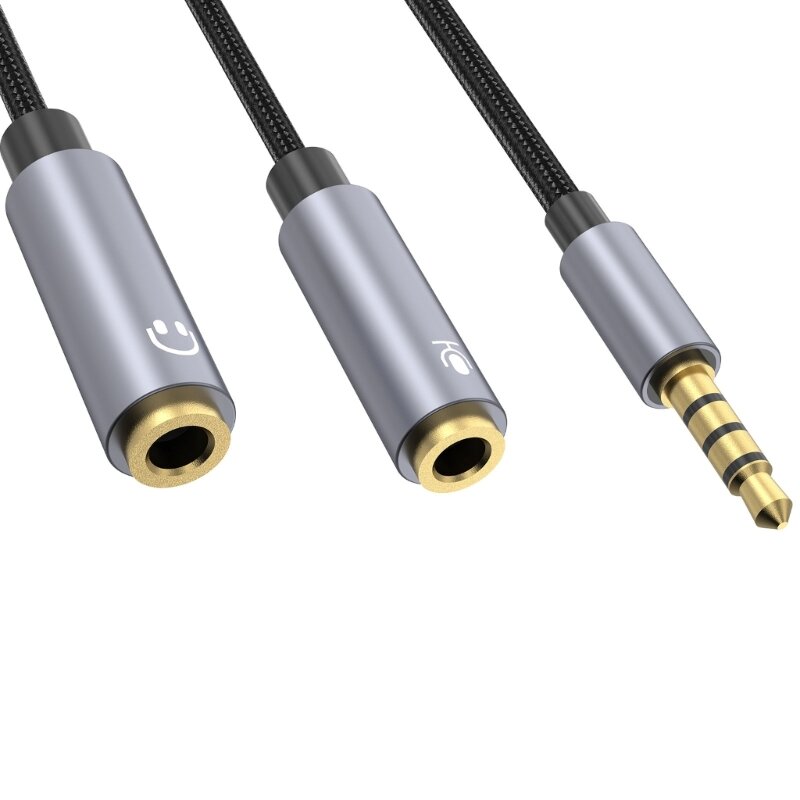 Adaptadores divisores micrófono para auriculares Cable adaptador para auriculares y micrófono 3,5 mm/USB