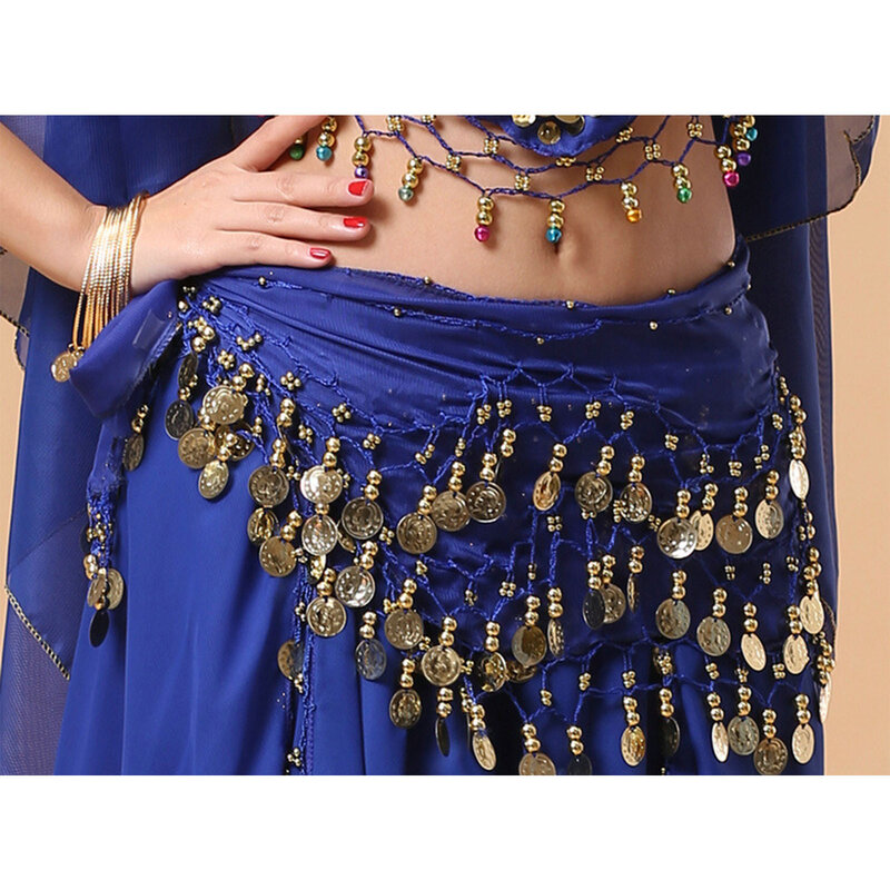 Dance Hip Scarf Waist Belt Sparkling Coin Decor Indian Dance Waist Chain Egyptian Belly Dancing Hip Wraps