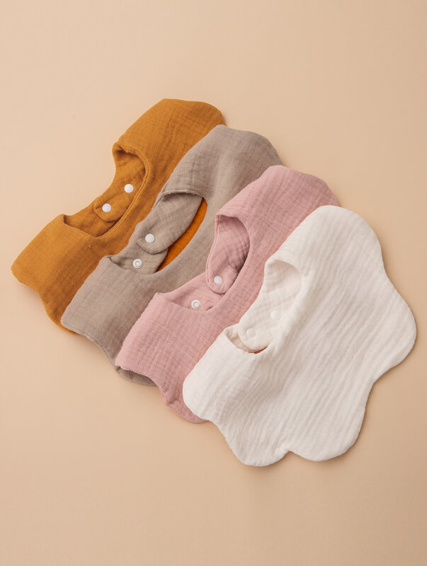 Креп-хлопок, мягкая однотонная детская одежда для новорожденных, милая ткань с лепестками, бандана, шарф для детей, для мальчиков и девочек, слюнявчик для кормления