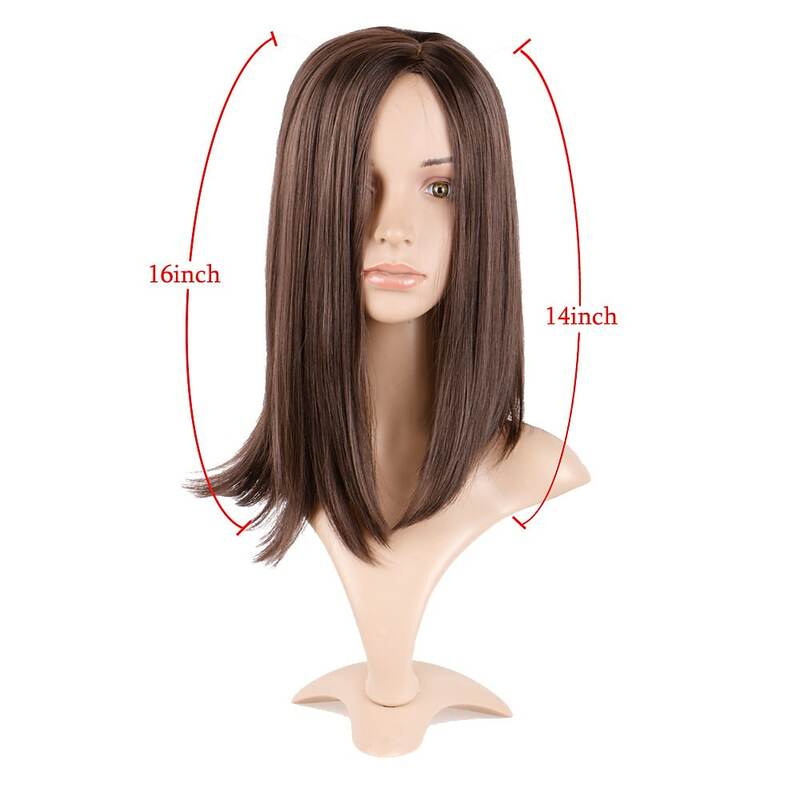 Brown Wigs For Women Natural Straight Long Brown Straight Hair wig Brown Center Split Straight Hair Christmas Party Wigs 16 inch