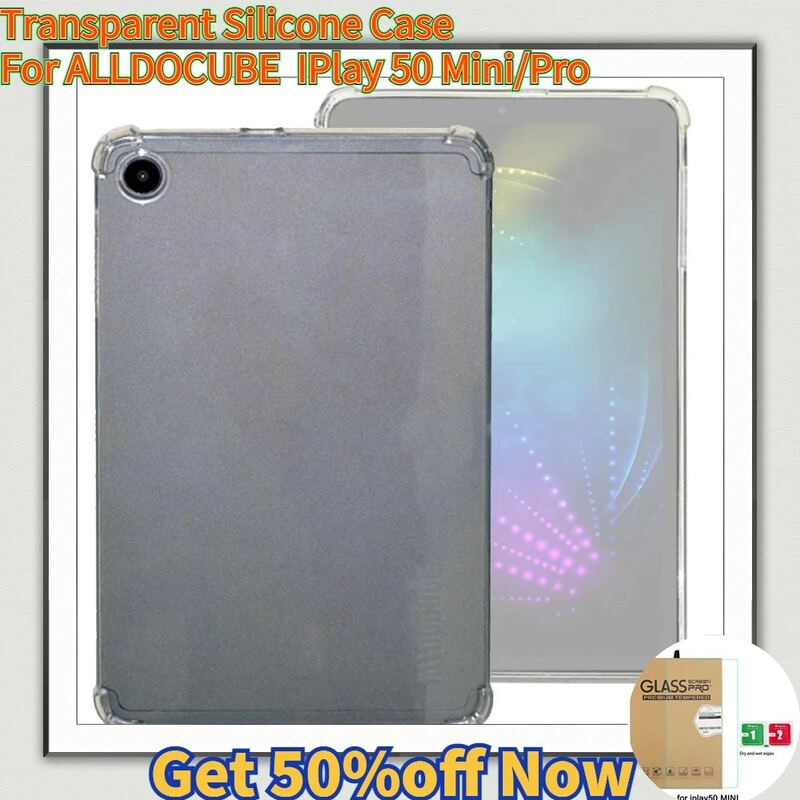 ALLDOCUBE-funda de silicona para tableta IPlay 50 Mini/Pro, carcasa protectora a prueba de golpes, carcasa suave, película templada