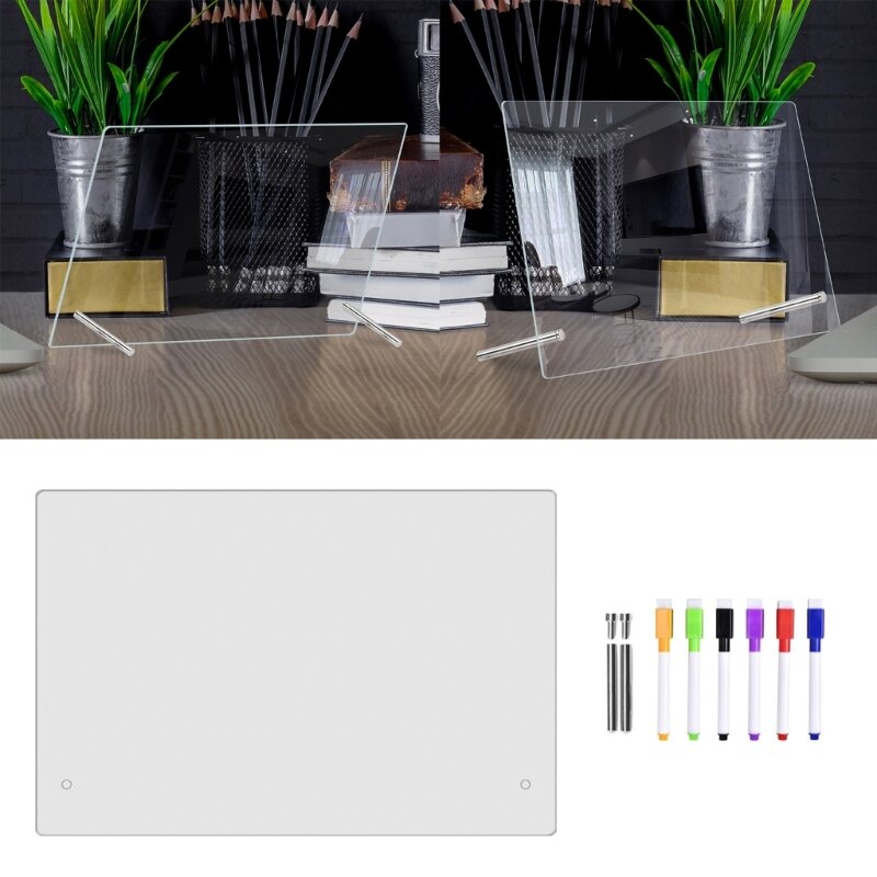 Desktop Whiteboard Clear Acrylic Dry Erases Board Memo Writing Board Note Board