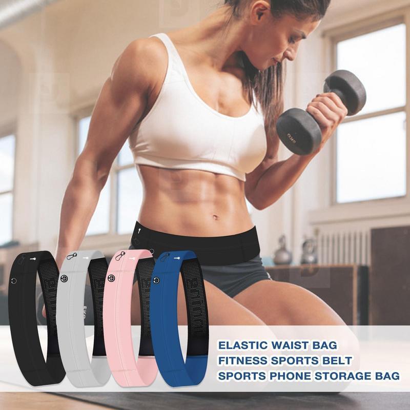 Running Belt Adjustable Slim Elastic Waistband Storage Bag Phone Belt Fanny Pack Slim Running Accessories For Sport Workout