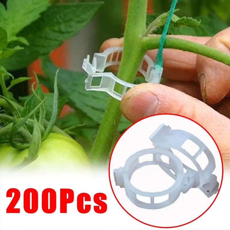 Klip pendukung tanaman plastik 150/50 buah, alat memperbaiki cangkok tanaman anggur dapat digunakan kembali untuk sayuran tomat perlengkapan Taman