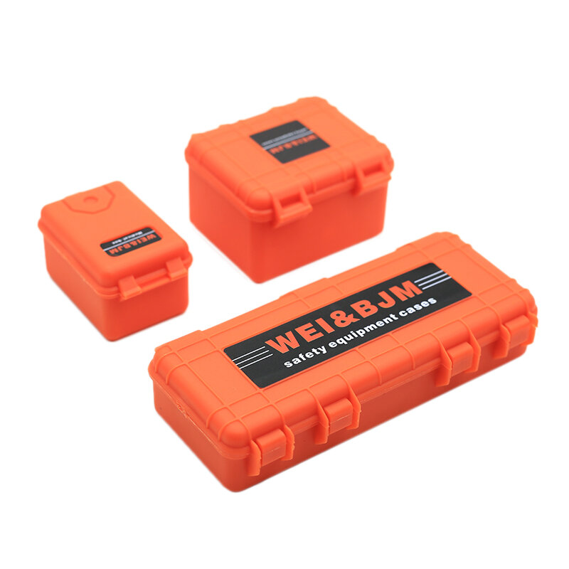 3 pezzi di plastica Rc Car Storage Box strumento di decorazione per Traxxas Trx4 Axial Scx10 90046 D90 1/10 Rc Crawler accessori arancione
