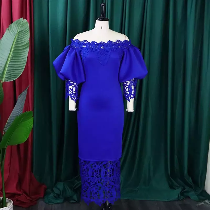 2024 letnie sukienki afrykańskie dla kobiet stroje klubowe Dashiki Ankara wieczorowa szata na imprezę Femme koronkowa obcisła sukienka odzież z afryki