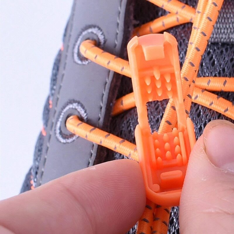AONIJIE E4055 Reflective Kids Adults One Pair Elastic No Tie Shoe Laces Lock Lace for Sneakers Boots Running Marathon Hiking