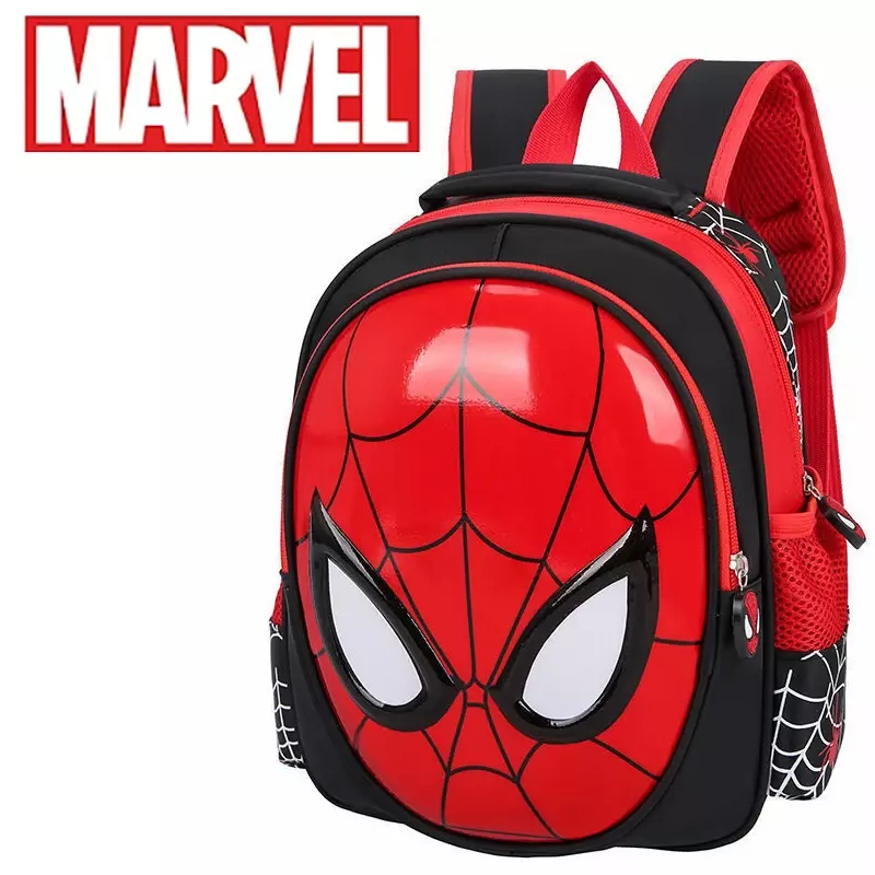 Marvel Superhero Mochila para Crianças, Spider Man Cartoon Bag, Kindergarten Boy Gift, 3D