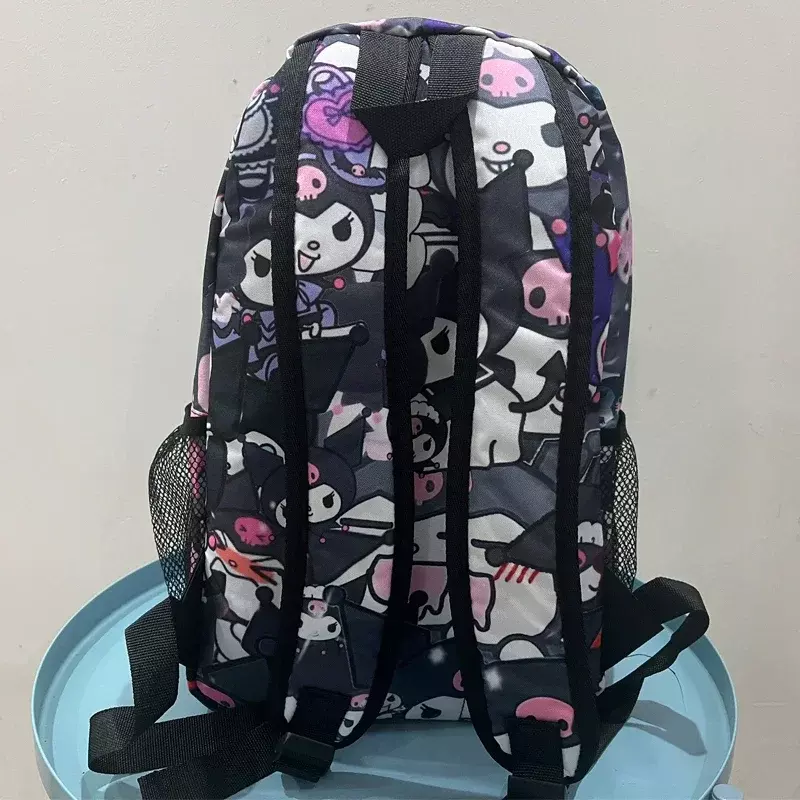 MINISO Sanrio Kuromi mochila impermeable de gran capacidad para niña, bolsa de cosplay de Anime, bolsa de viaje, bolsa cuadrada para estudiante escolar, regalo