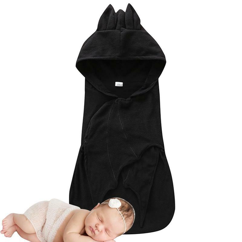 ผ้าห่มลายกอทิกฮาโลวีนผ้าห่มแบบกอธิคค้างคาวสำหรับทารกแรกเกิดผ้าห่มพร้อมผ้าห่อตัวฮาโลวีนนุ่มและสบาย