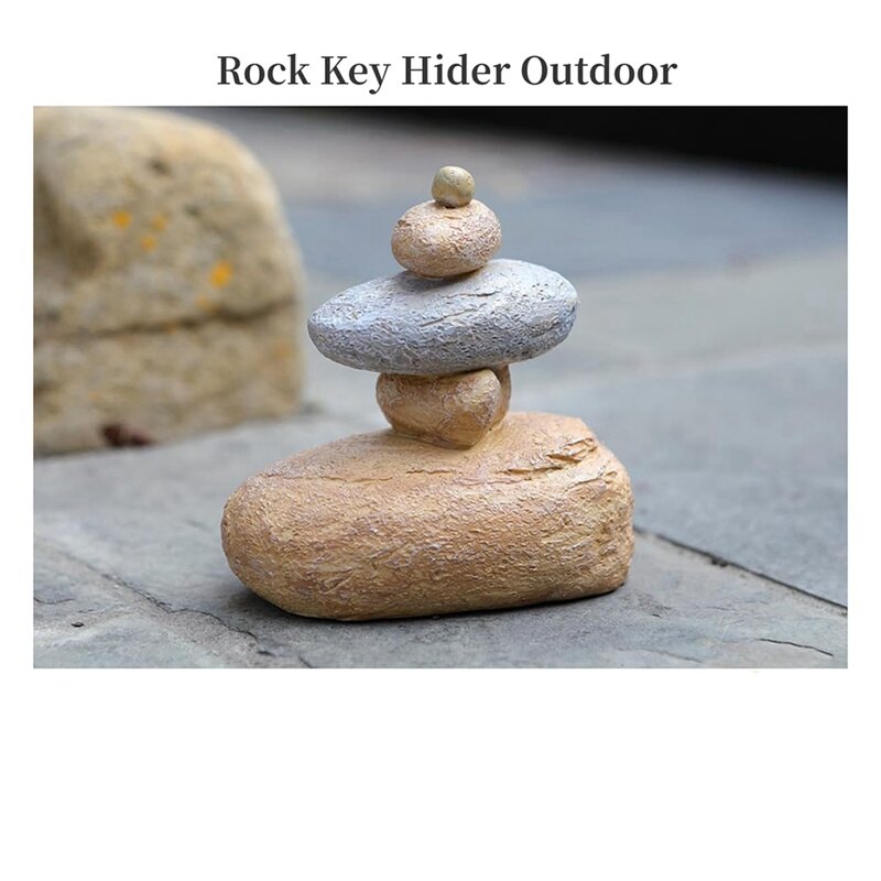 Hider-llave de roca falsa para exteriores, caja de almacenamiento para ocultar llaves de repuesto, impermeable, decoración