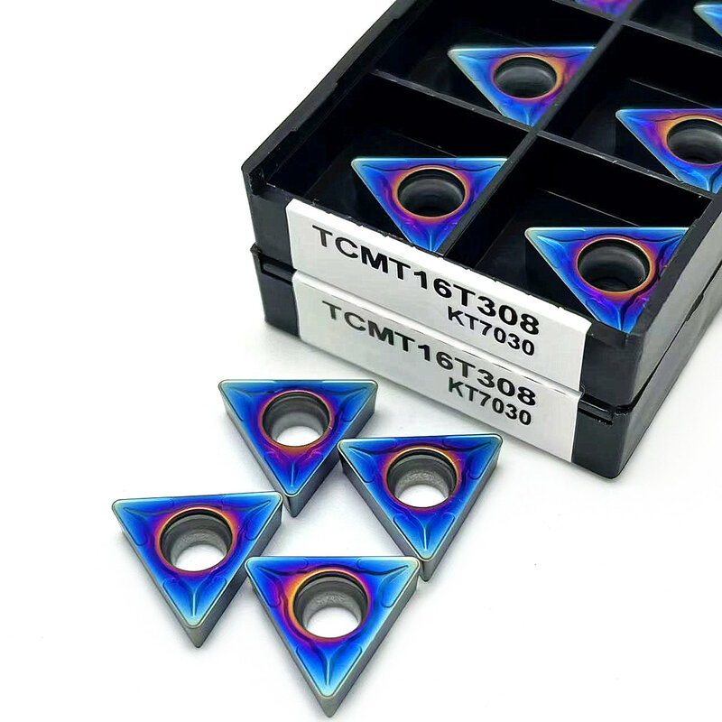 Nano niebieski wysokiej jakości 10 szt TCMT16T304 TCMT16T308 KT7030 wkład z węglika wolframu TCMT 16 TCMT 16 tcm30 8 narzędzi tokarka