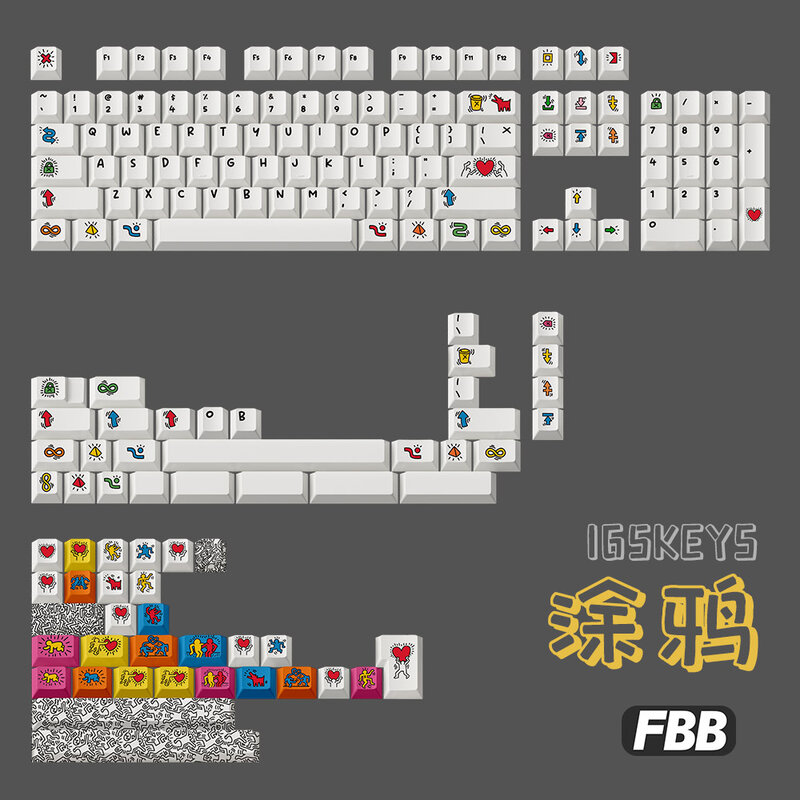 Fbb Graffiti Keycap Pbt Full Five-Sided Sublimation Customized Mechanical Keyboard Magnetic Switch Wooting Original Factory