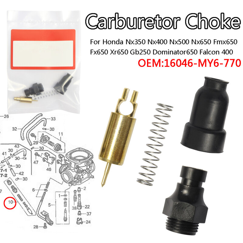 Carburetor Choke Repair Kit For Honda Nx350 Nx400 Nx500 Nx650 Fmx650 Fx650 Xr650 Gb250  Dominator650 Falcon 400