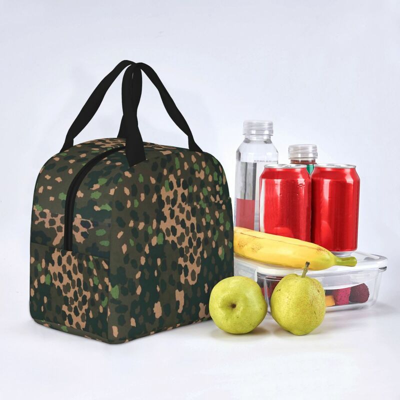 Pea Dot Camo Insulated Lunch Bags Thermal Bag Reusable Multicam Military Animal Leopard Large Tote Lunch Box Bento Pouch Picnic