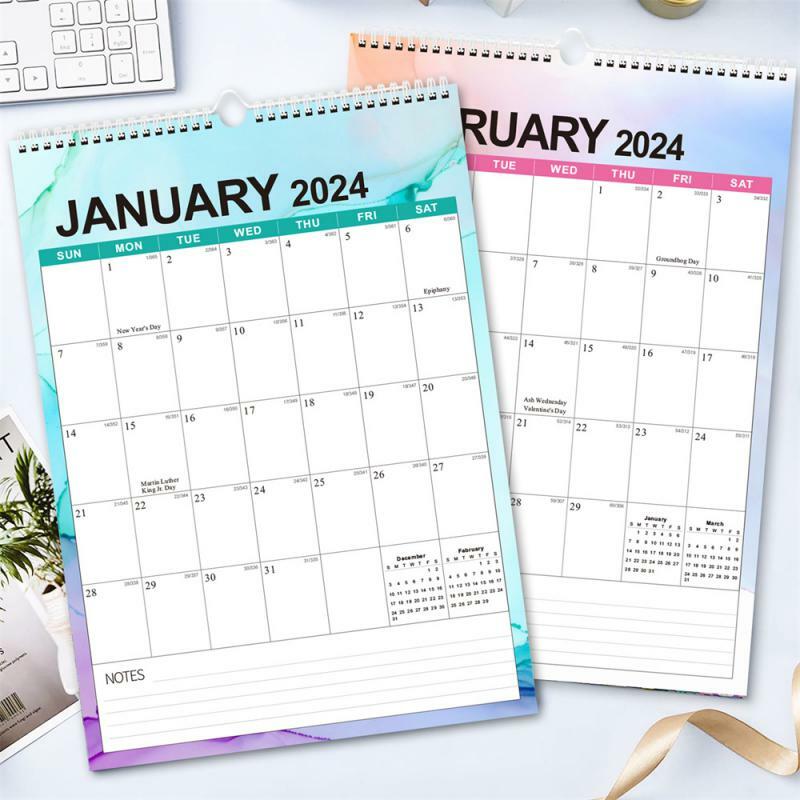 Calendario de Cuenta Regresiva para pared, horario de ambiente cálido, oficina, vacaciones, diseño práctico, novedad de 2024