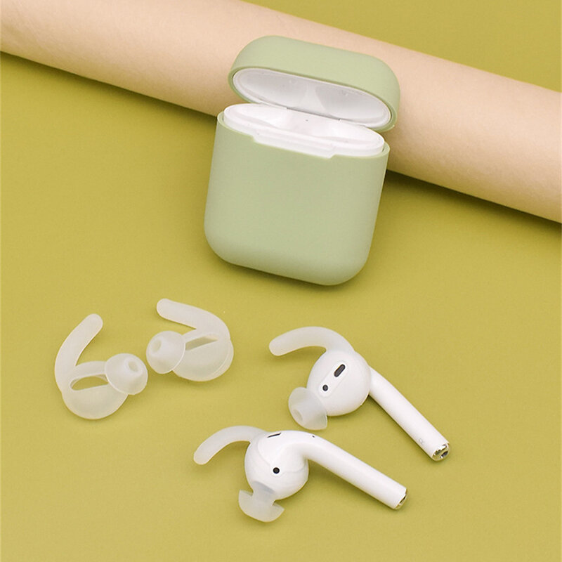 Pairs Earbuds Soft Silicone Cover for Airpods Protective Sleeve In-ear Anti-slip with Earhook Tips Earphones Cap