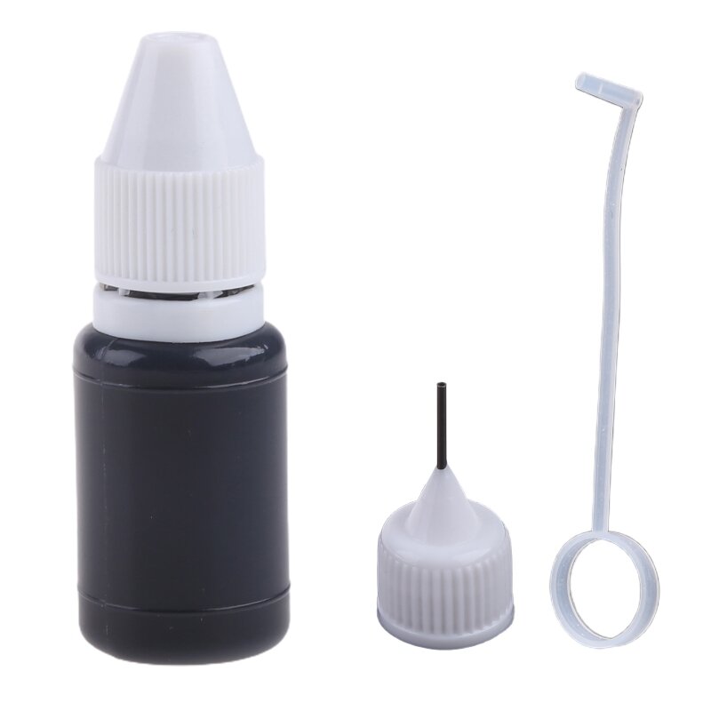 Sello de protección negro de 10 ml, diseño de punta de aguja de tinta recargable, fácil de usar, para la mayoría de rodillos de protección antirrobo de identidad