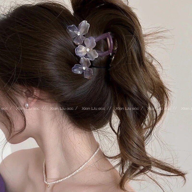 New Large Flower Acrylic Hair Clip for Women Sweet Hairpins Hair Claws Crab Clamp Barrettes Girls Hawaiian Hair Accessories