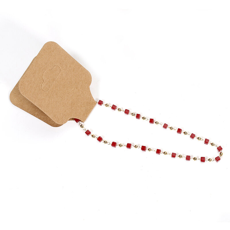 Embalagem de papel kraft para colar pulseiras e cartões, 50 peças 9x3.5cm, joias artesanais, faixa de cabelo, porta-cartão