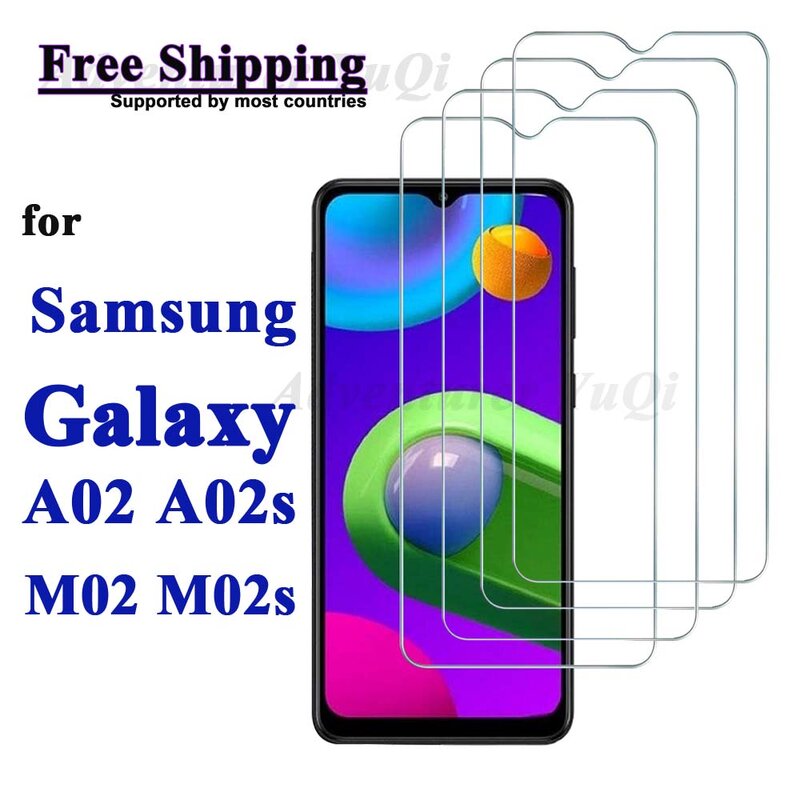 Защита экрана для Galaxy A02 A02s M02 M02s Samsung, закаленное стекло HD 9H, прозрачный чехол, бесплатная доставка